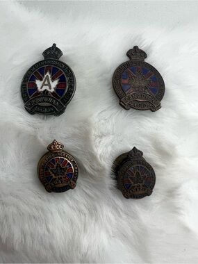 Vintage WWII Canadian Legion Pins Serialized W. Scully & C. Lamond Marks